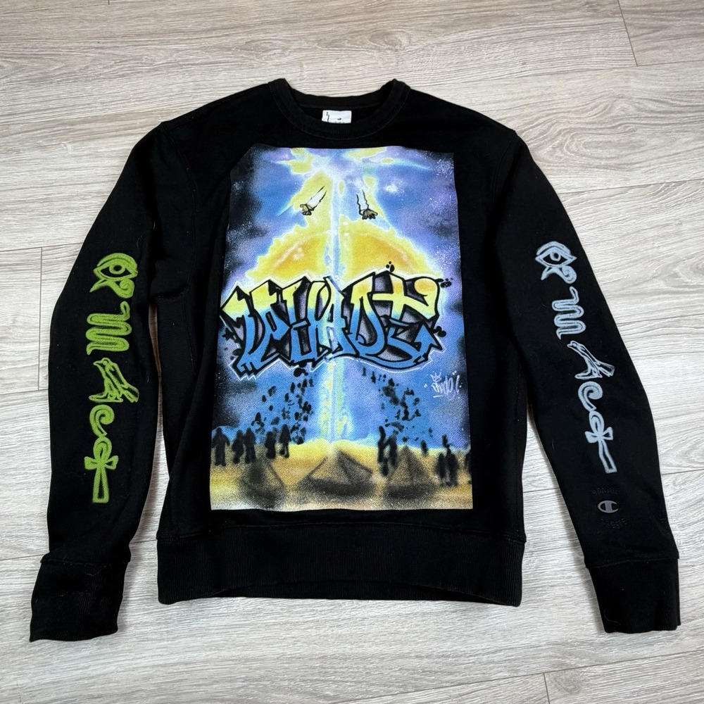 Champion x Angelo Baque King Phade Senior Thesis Graphic Crewneck Sweatshirt S